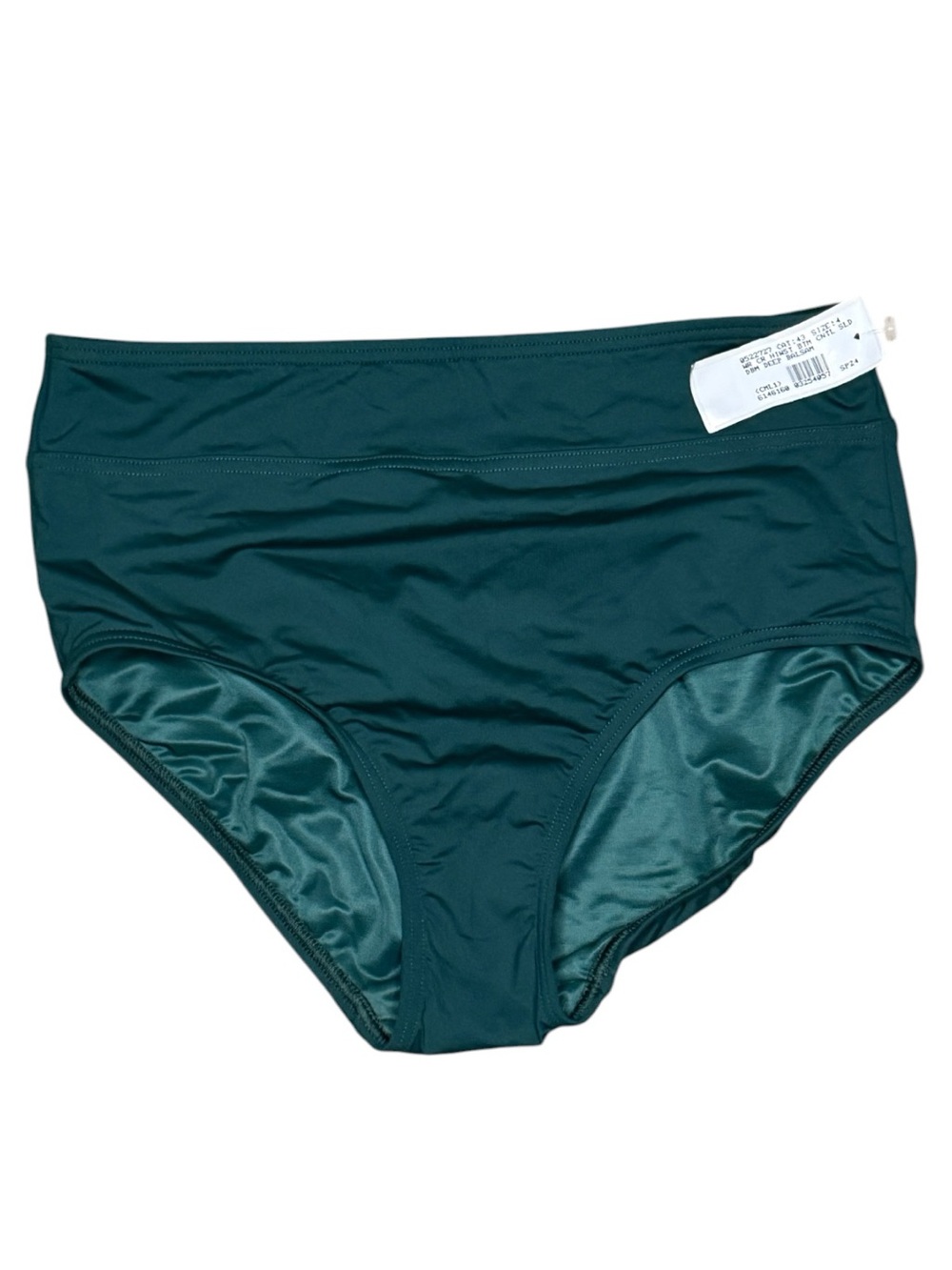 Land’s End Teal Green Blue High Waisted Bikini Bottoms Size 4 Excellent Conditio
